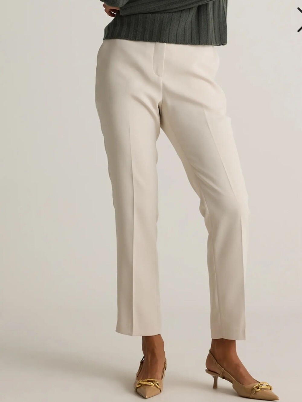 NWT Quince Stretch Crepe Ankle Pants - Size 16 In Sand